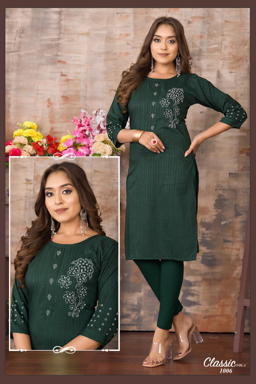 Classiv Vol 1 Regular Wear Wholesale Kurtis Catalog
